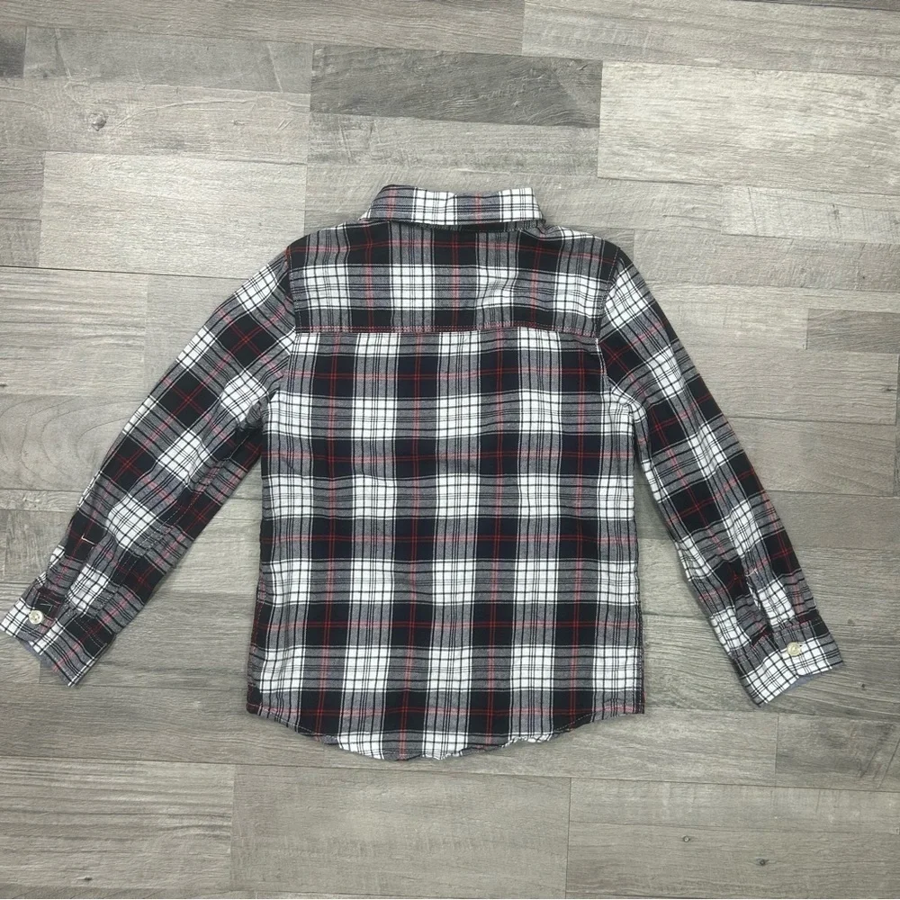 Oshkosh B'gosh Toddler Boys Blue Plaid Long Sleeve Button Down Shirt 5T